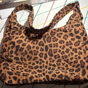 Baggu Leopard Print Large Shoulder Bag